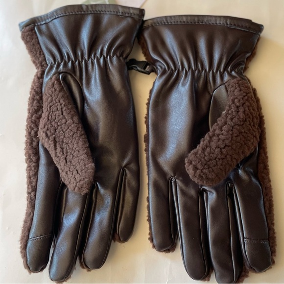 Fleece Lined Mens Gloves Faux Fur - Goodfellow M/L Medium/Large - Picture 6 of 7